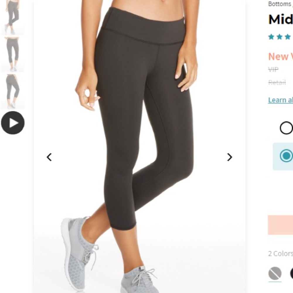 Fabletics Mid-Rise PowerHold Capri: Coal